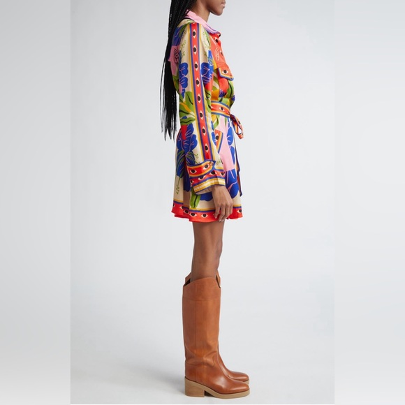 Farm Rio Surreal Scarf Print Shirtdress - Picture 5 of 10